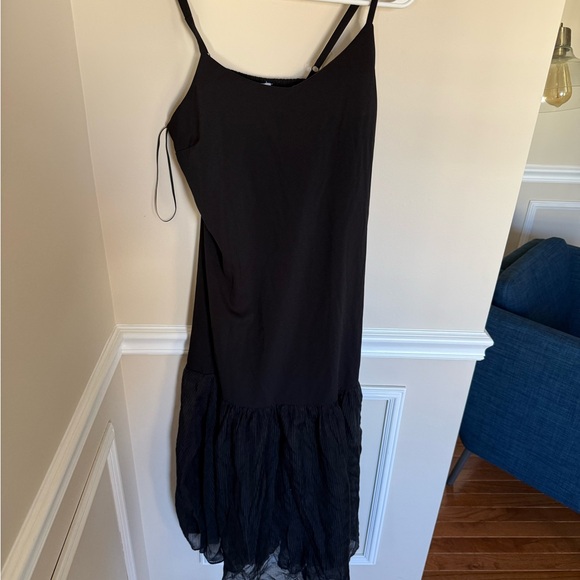 Steve Madden Sz Small Black Ember Flowy Maxi Semi-Sheer Dress Preppy Summer - Picture 3 of 10